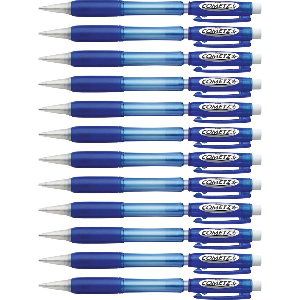 Pentel Cometz Mechanical Pencil, 0.9 mm, HB (#2.5), Black Lead, Blue Barrel, Dozen